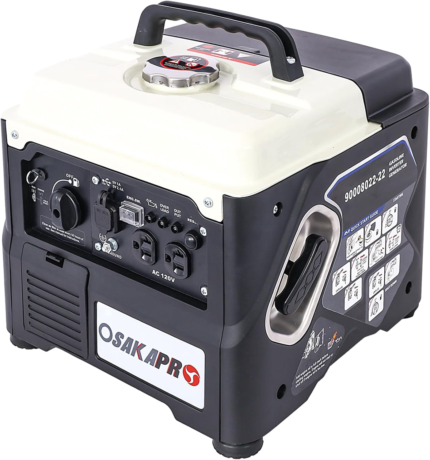 Urday 1200W Portable Inverter Generator, 56cc Gas Powered, Ultra Lightweight 27lbs, EPA Compliant, Eco-Mode, Quiet Power for Camping & Tailgating