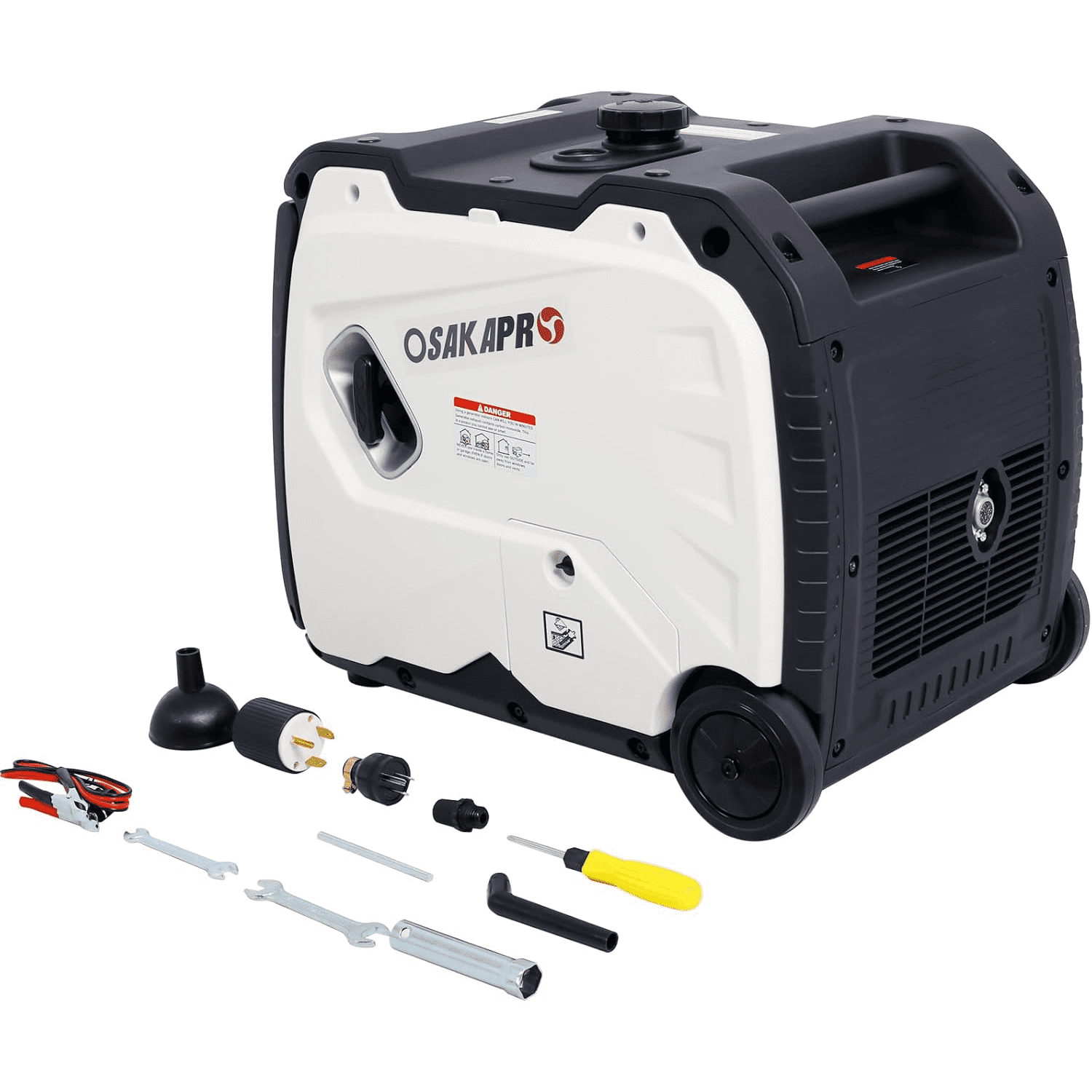 Urday 4500W Quiet Inverter Generator, 212cc 4-Stroke Engine, 17H Run Time, Electric/Pull Start, Portable with Wheels & Handle, for Camping & Home Use