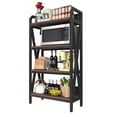thumbnail image 1 of Urday 56.3" Bakers Rack with 4-Tier Shelves, 33.5" Wide Microwave Stand and Coffee Bar Station, Industrial Metal and Wood Utility Shelf for Kitchen, Pantry and Garage, 1 of 9