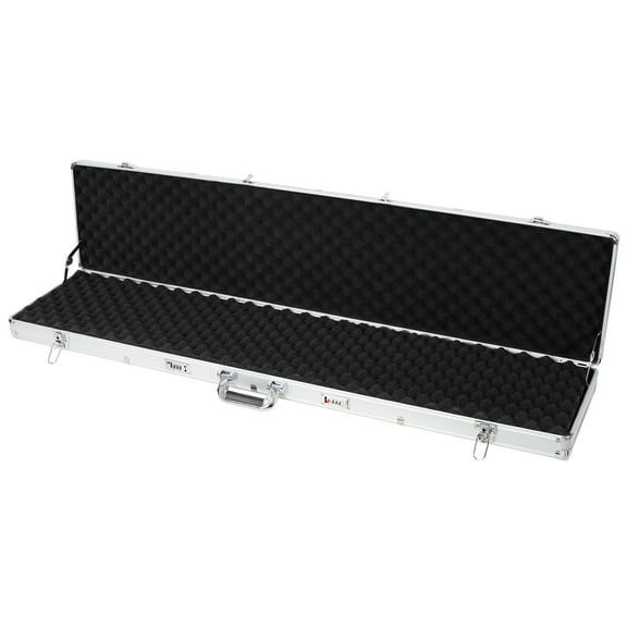 Urday Portable Aluminum Locking Long Gun Hard Case with Thick Padded Foam Rifle Shotgun Pistol Handgun Storage Box