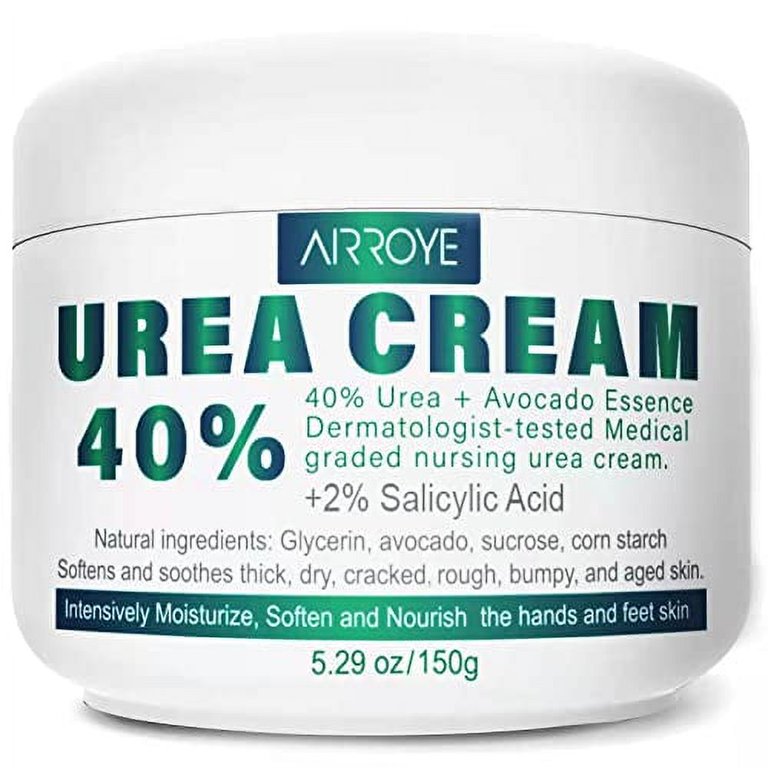 Urea 40% Foot Cream with 2% Plus Salicylic Acid, Foot Cream for Dry Cracked Heels - Best Callus Remover for Feet & Hands, Natural Moisturizes