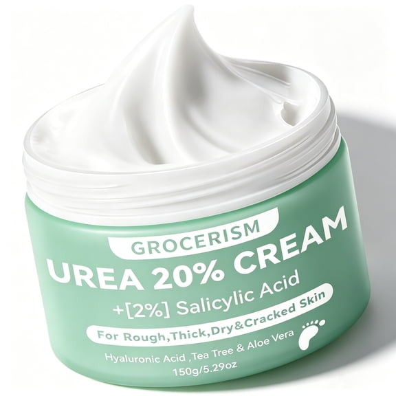 Urea Cream 20 Percent For Feet Plus Salicylic Acid 5.29 oz || Foot Cream and Hand Cream, with Hyaluronic Acid, Tea Tree, and Aloe Vera, Callus Remover and Cracked Heel Repair Care