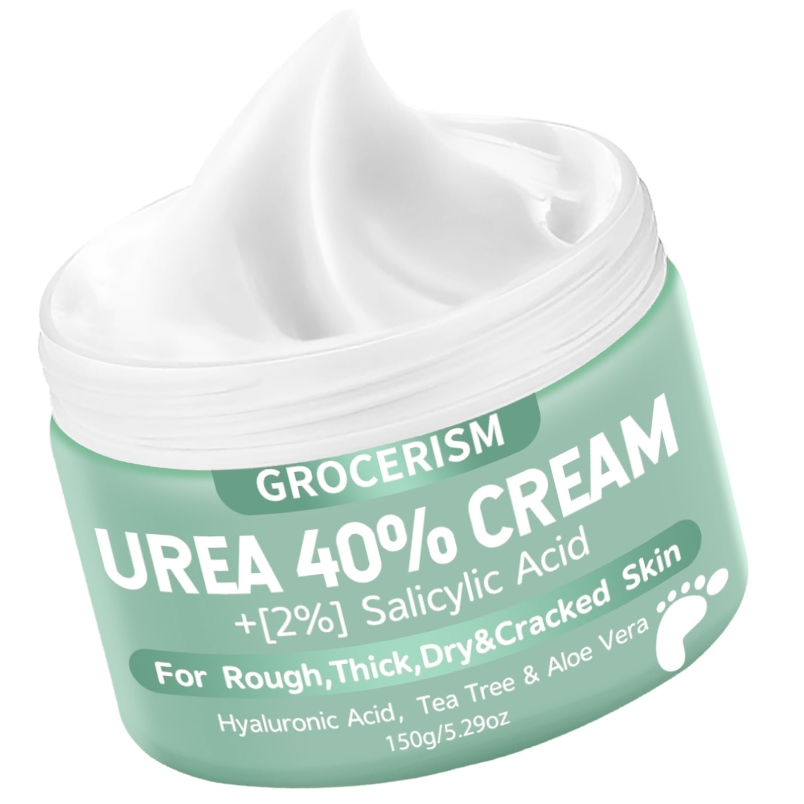 Urea Cream 40 Percent For Feet Plus Salicylic Acid 5.29 oz || Foot Creamwith Hyaluronic Acid, Tea Tree,and Aloe Vera for Deep Moisturizes