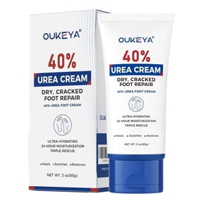 OUKEYA Urea Cream 40% Tube for Dry Cracked Skin, Foot & Hand Moisturizer, 3 oz