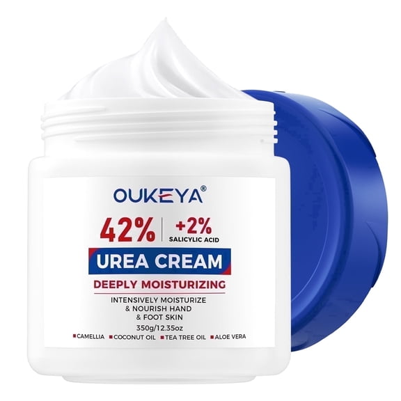 Oukeya Urea 42% & Salicylic Acid 2% Cream for Dry Cracked Feet, 12.35 oz