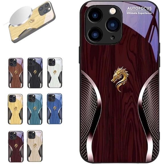 Urgalaxy Personalized Dragon Compatible with Glass Phone Case,Dragon Glass Phone Case Full-Coverage Shockproof Dragon Compatible Glass Phone Case for iPhone 16/15/14/13/12/11 Plus Pro Max