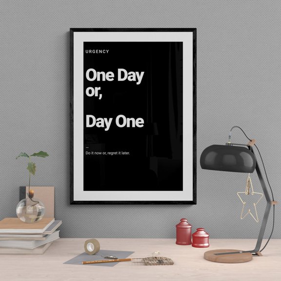 Urgency Goals Seize The Day Motivation Bright Uplift Light Wall Decor Gym Work Hustle Road To Success