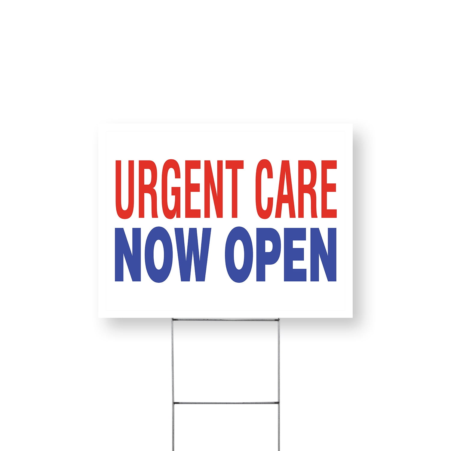 Urgent Care Now Open Yard Sign 12 Inch x 16 Inch Single Sided Weatherproof Heavy-Duty Plastic with Stake | Medical Services, Professional Care, Clear Signage | Made in USA