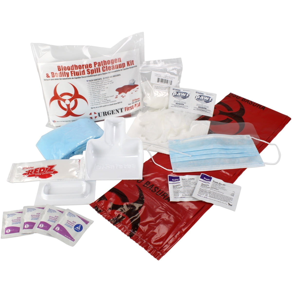 Urgent First Aid Bodily Fluid Clean Up Pack, Bloodborne Pathogen