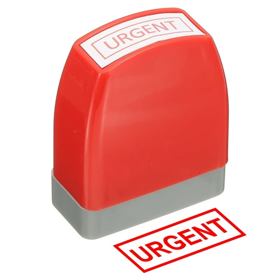 Urgent Notice Stamp Self Inking, Red Ink Office Stamps Pre Inked Message Stamp Refillable Business Stamp, Red