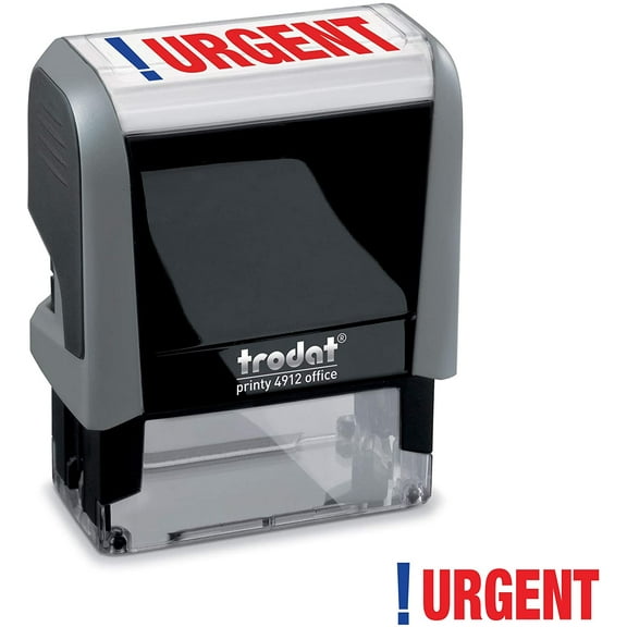 Urgent Trodat Printy 4912 Self-Inking Two Color Stock Message Stamp