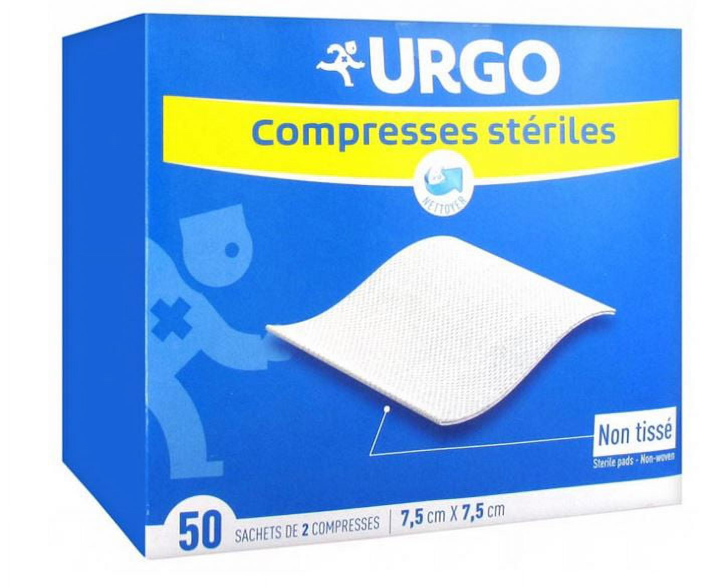 Urgo Compresses Stériles 7,5 x 7,5 cm 50 Sachets de 2 Compresses