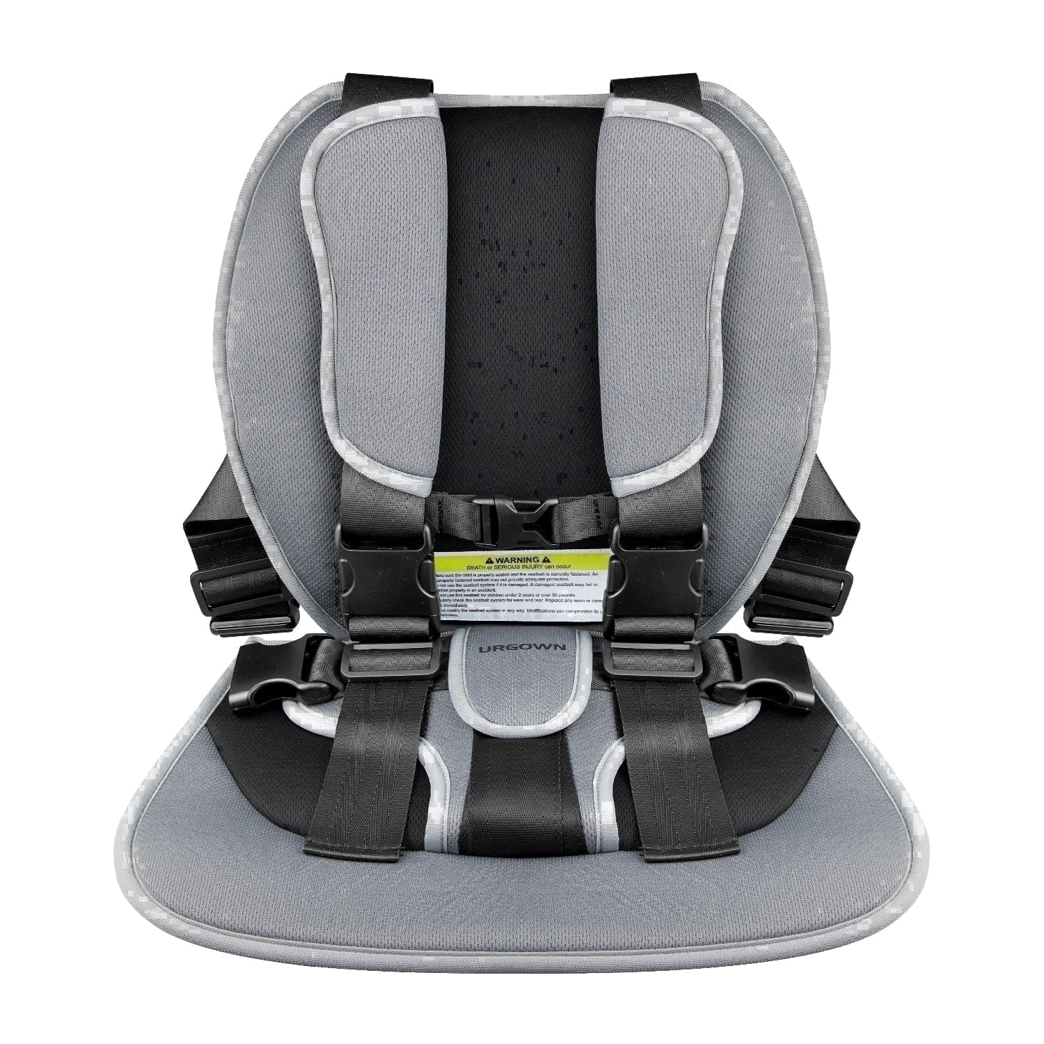 Golf Cart Seat Cushion/Positioner, 5-Point Adjustable Safety Harness, Gray