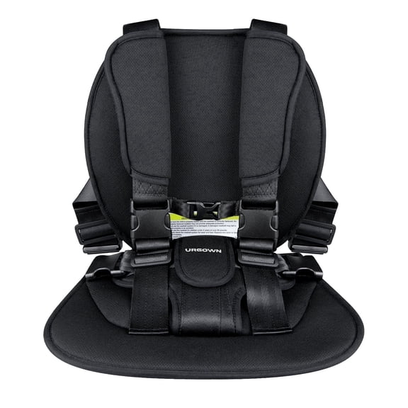 Urgown Golf Cart Child Positoner, 5-Point Design to Secure Little Ones During Golf-Cart Rides, with Adjustable Straps (Color: Black)