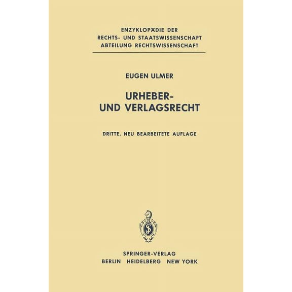 Urheber- Und Verlagsrecht, (Paperback)