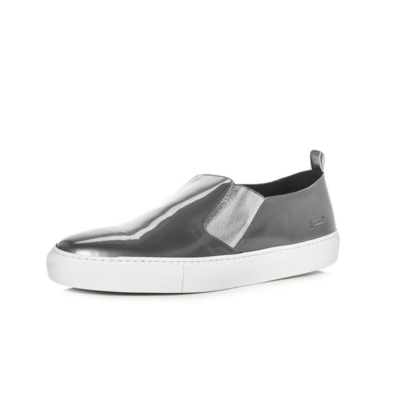 Uri Minkoff Men's Trevi Metallic Slip On Sneakers US 10.5 Metallic Silver