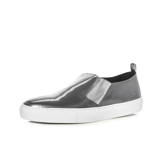Uri Minkoff Men's Trevi Metallic Slip On Sneakers US 10.5 Metallic Silver