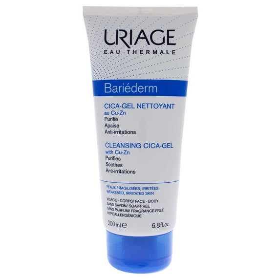 Uriage Bariederm, Cleansing Cica-Gel with Cu-Zn, Fragrance-Free, 6.8 fl oz (200 ml)
