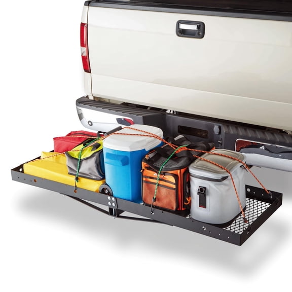 Uriah Products 500 lb Hitch Cargo Carrier, Folding 60 x 20 in, 2 in & 1.25 in Receivers, for Cars, SUVs, Vans & RVs