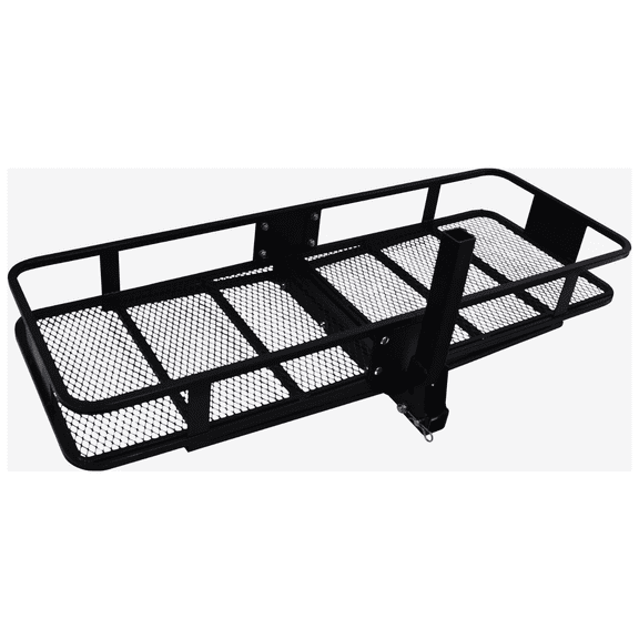 Uriah Products 750 lbs Heavy-Duty Steel Hitch Cargo Carrier, 60" x 20" Folding Cargo Basket for 2" Receiver, Extra-Large Rear Storage Rack with Secure Mounting PlatesPerfect for Road Trips Camping