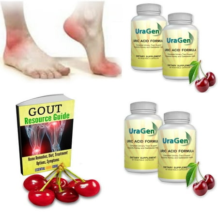 Uric Acid Cleanse Flush - Supports Healthy Uric Acid Levels & Healthy Joint Functions - Tart Cherry Extract - Lowering Formula, 240 VCaps (4 Bottles)