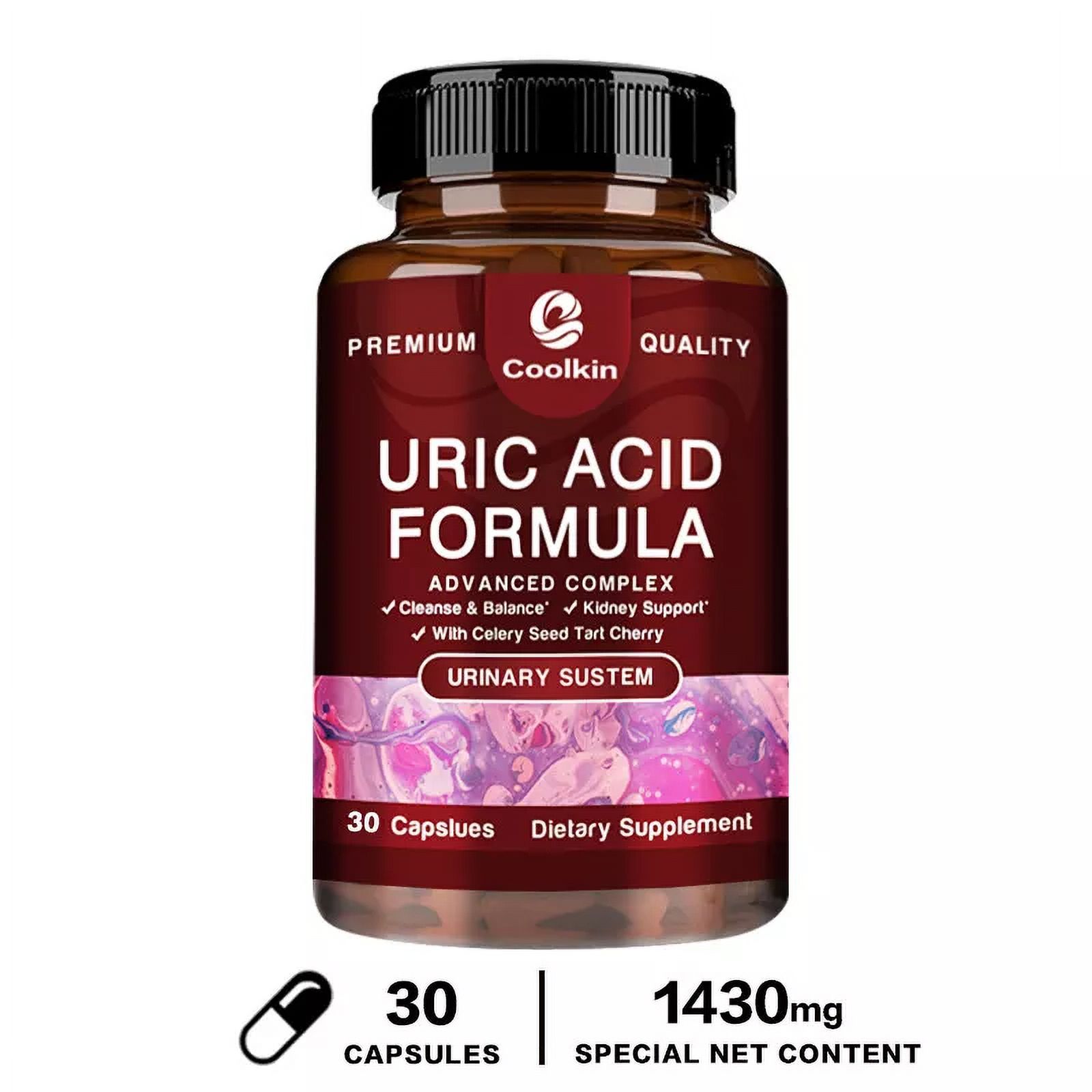 Uric Acid Formula - Tart Cherry, Milk Thistle, Cranberry - Urinary ...