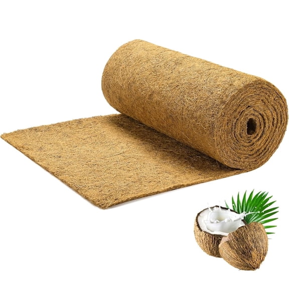 Urieessian Coco Coir Liner, 12x80 Inch Natural Coconut Liners for Planters Flower Basket, Reptile Carpet Garden Decoration Animal Pet Pad Snow Mat