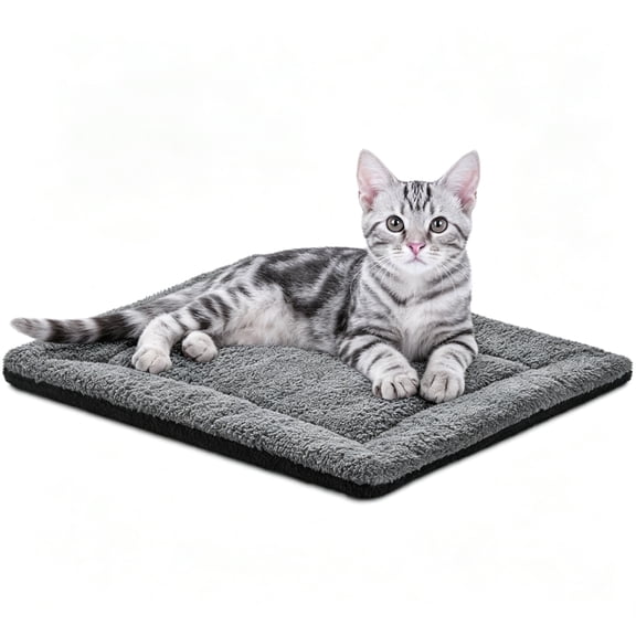 Urieessian Self-Warming Cat Bed Pad 21"x17", Reversible Thermal Cat & Small Dog Bed Mat, No Electricity Needed, Machine Washable for Indoor & Outdoor Use