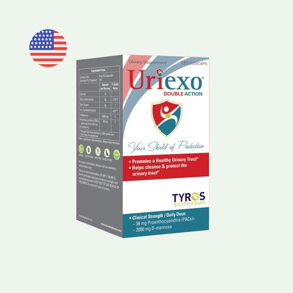 Uriexo Urinary Tract Health- 36mg PACs/2000 mg D-Mannose (120 Capsules) - Cranberry Supplement for UTIs