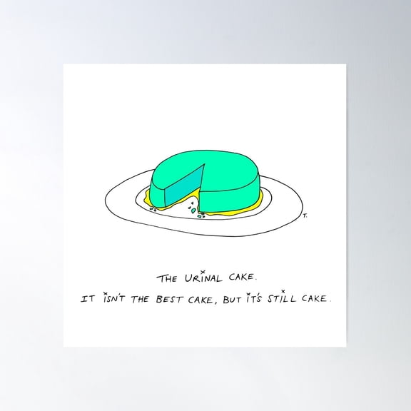 Urinal Cake Poster Wall Art, Modern Wall Decor For Living Room Bedroom, 16x16 UNFRAMED
