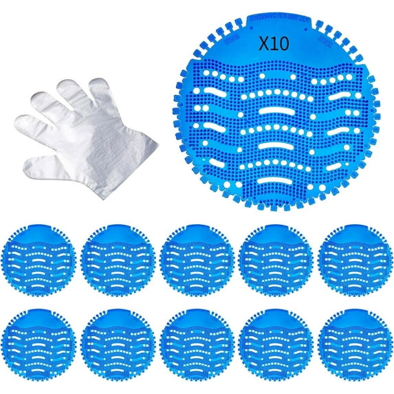 Urinal Screen Deodorizer, Urinal Cakes with Free Gloves,Anti-Splash Toilet Deodorizer Urinal Screens Cakes for Toilets in Bathroom Office Stadiums Schools Hotels(10 PCS )