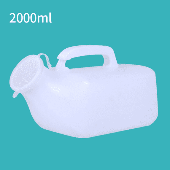 Urinal for Men Spill Proof Men's Potty Portable Urinal Pee Bottle 2000ML for Hospital Home Camping Car Travel,White