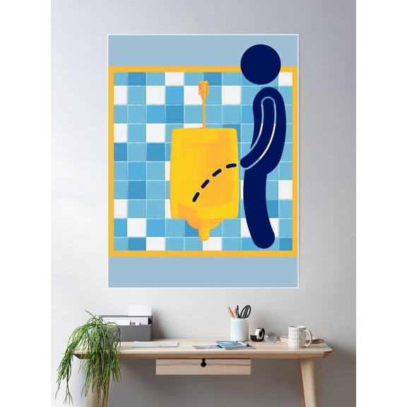 Urinals Unite Poster Wall Art, Modern Wall Decor For Living Room Bedroom, 8x12 UNFRAMED