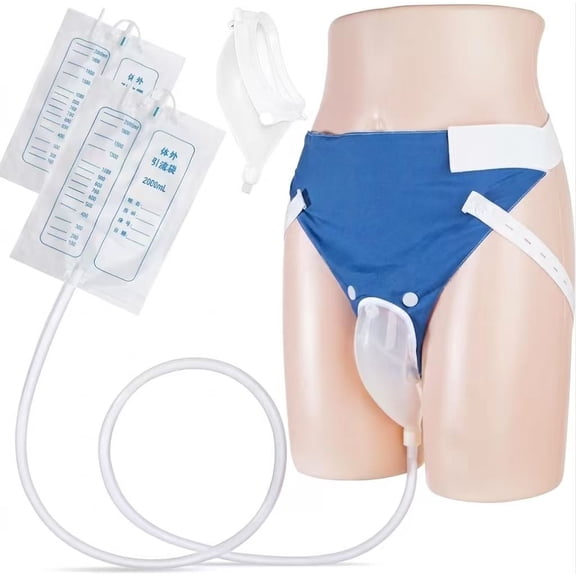 Urinary Collection Bags with 1000ml & 2000ml Drainage Bags, Breathable Fixation Briefs for Post-Operative Care