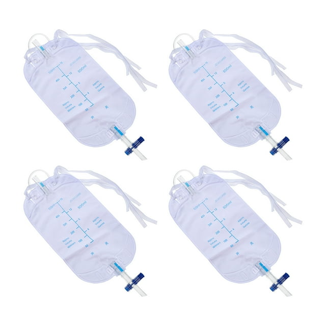 Urinary Drainage Bag with Anti Reflux Chamber, 4pcs Catheter Leg Bags