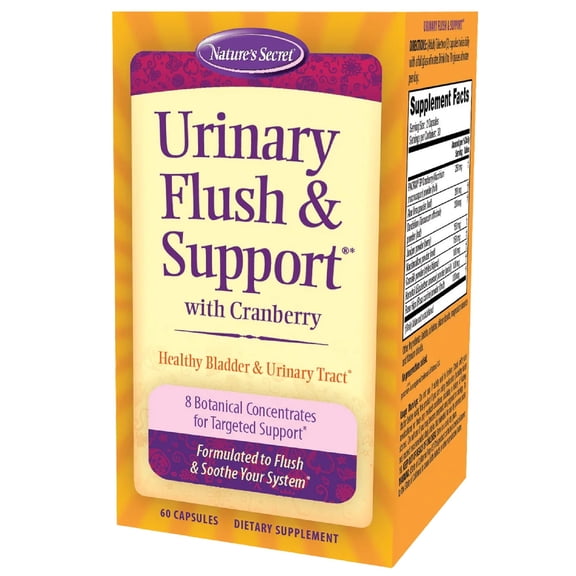 Natures Secret Urinary Flush & Support with Cranberry - 60 Capsules