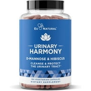 Urinary Harmony D-Mannose Supplement   Urinary Tract Health for Women   Potent Clinical Strength Formula Cleanses and Flushes the Urinary System 180 Fast Acting Capsules