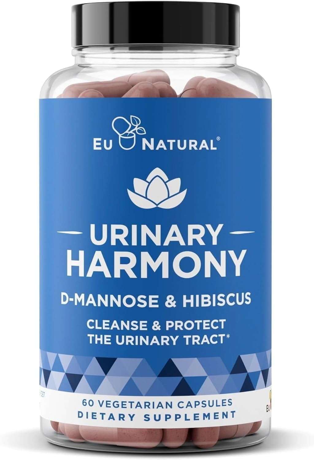 Urinary Harmony D-Mannose Supplement Urinary Tract Health for Women Potent Clinical Strength Formula Cleanses and Flushes the Urinary System 60 Fast Acting Capsules (Improved Comfort in 7 Days)