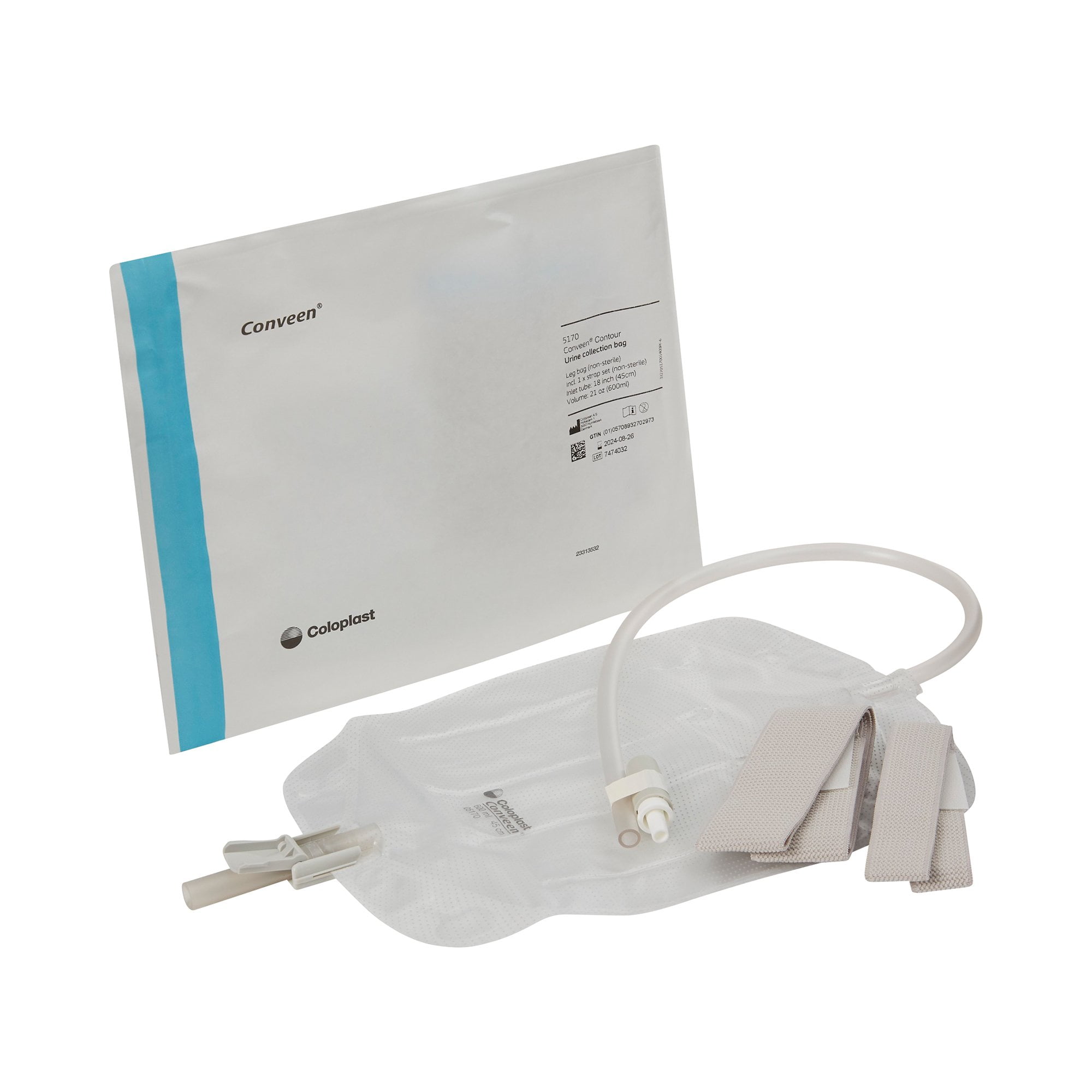 Urinary Leg Bag Conveen Security+ AntiReflux Valve Sterile 600 mL