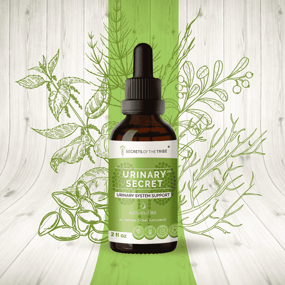 Secrets Of The Tribe Urinary Secret Blend Tincture Dietary Supplement, Natural Extract, Made from Uva Ursi, Dandelion, Stinging Nettle, Horsetail, Usnea, Pumpkin 2 oz
