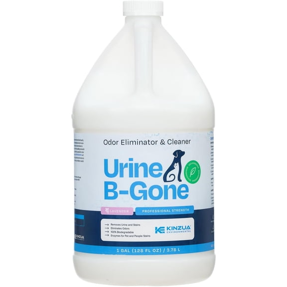 Urine B-Gone, Professional Enzyme Odor Eliminator & Pet Stain Remover, Human, Cat & Dog Urine Cleaner, Effective on Laundry, Carpets & More, Lavender Scent, 1 Gallon
