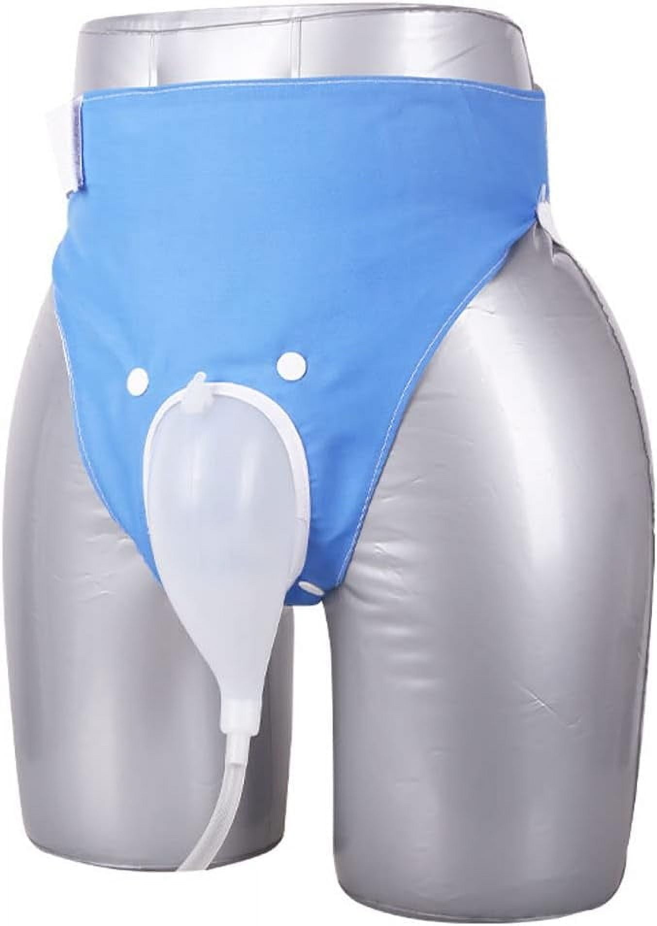 YEYSXSY Urine Collection Bag Condom Catheters for Men Reusable Portable Silicone Urinal with 1000ml & 2000ml Urine Drainage Bags (Elderly Men Blue)