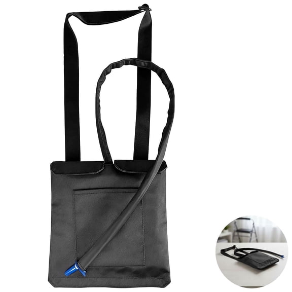 Urine Drainage Bag Holder, Catheter Bag Cover with Pockets & Adjustable Strap, Oxford Cloth 13x11.8 in for Mobility, Privacy Protection