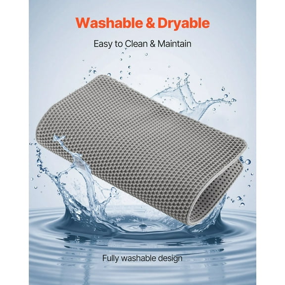 Urine-Proof Litter Mat for Cats, 30x24 Inch Double Layer Honeycomb, Traps Mess from Paws, Non-Slip Bottom for Hard Floors