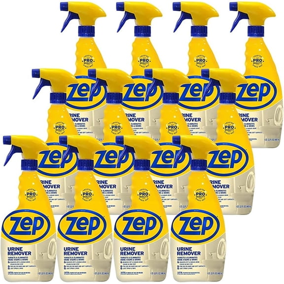 Urine Remover - 32 oz (Case of 12) - ZUURMV32- Targets and Eliminates Urine Odors and Stains from Pets and Humans, Use On Hard and Soft Surfaces--