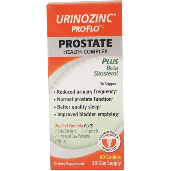 Urinozinc ProFlo Plus Prostate Health Complex Caplets 60 ea (Pack of 2)