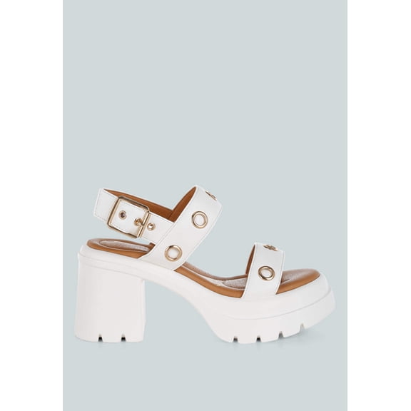 Urla Eyelet Detail Platform Heel Sandals