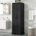 thumbnail image 1 of Urli Modern Double Door Storage Cabinet with Adjustable Shelves, Black, 1 of 10