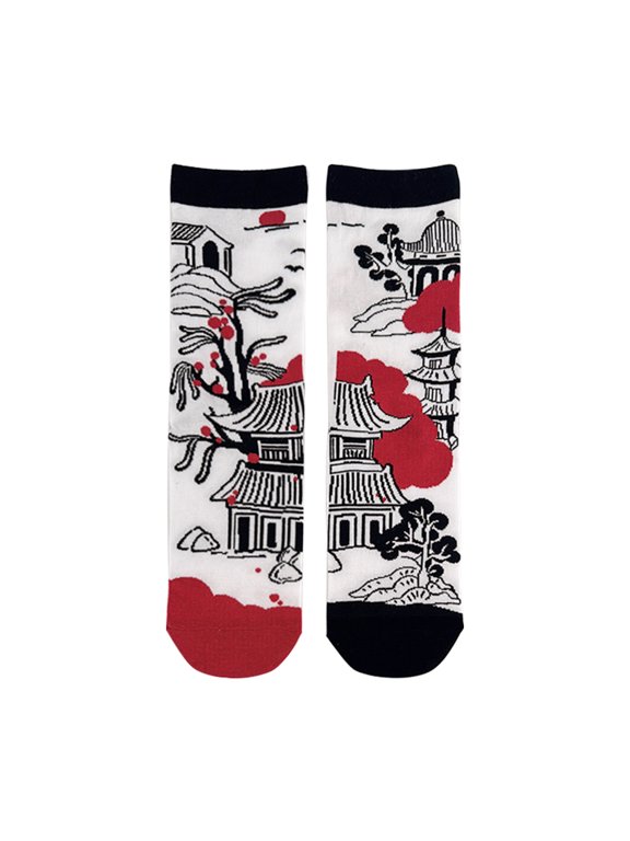 Art Ink Painting Socks, Cotton Socks Casual Comfortable Soft Socks Unisex Novelty Casual Socks For Women Men, 1 Pair