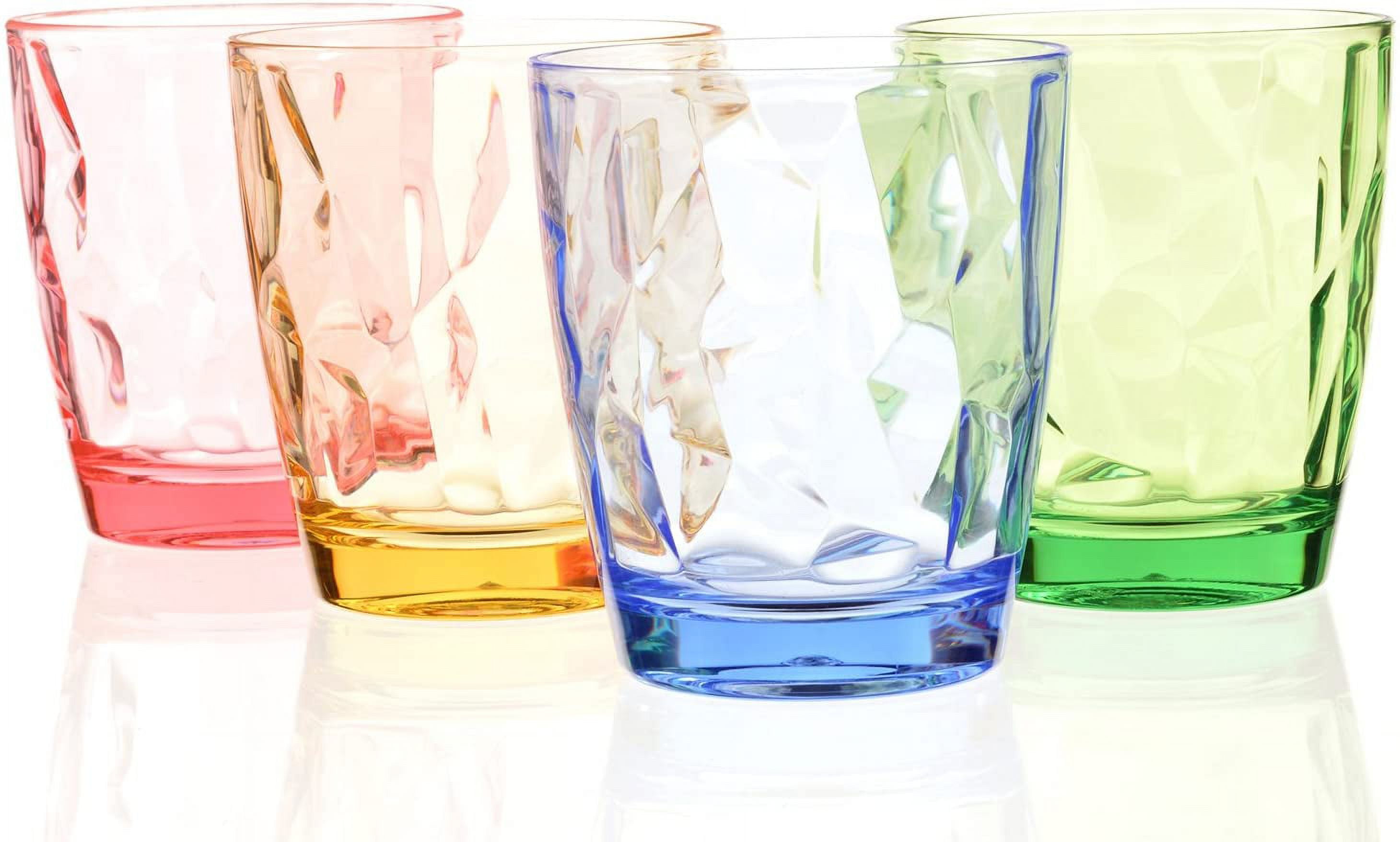 Colored Tumblers & Water Glasses Set of 4 Multi Colors Drinking Glasses (12  OZ), 4 Count (Pack of 1) - Harris Teeter